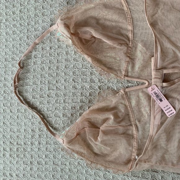 Sparkly Nude Mesh Victoria’s Secret Bodysuit - Picture 7 of 9